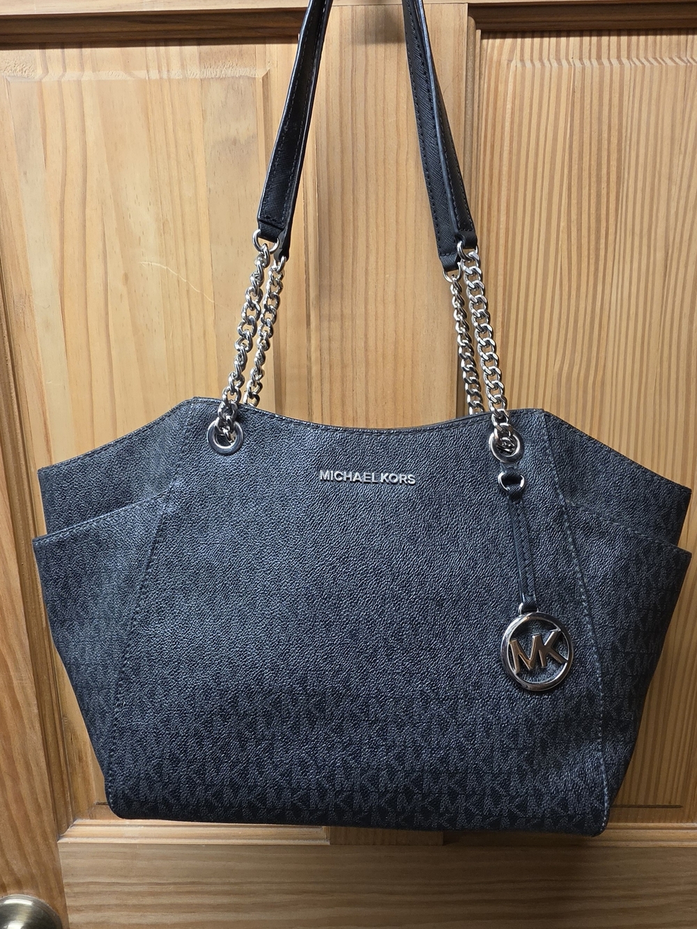 Michael Kors Black Signature Chain-Handle Tote